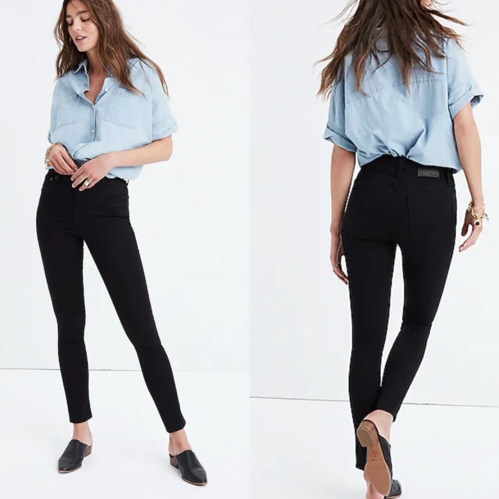 Madewell 9" High-Rise Skinny Jeans 26 True Black Denim